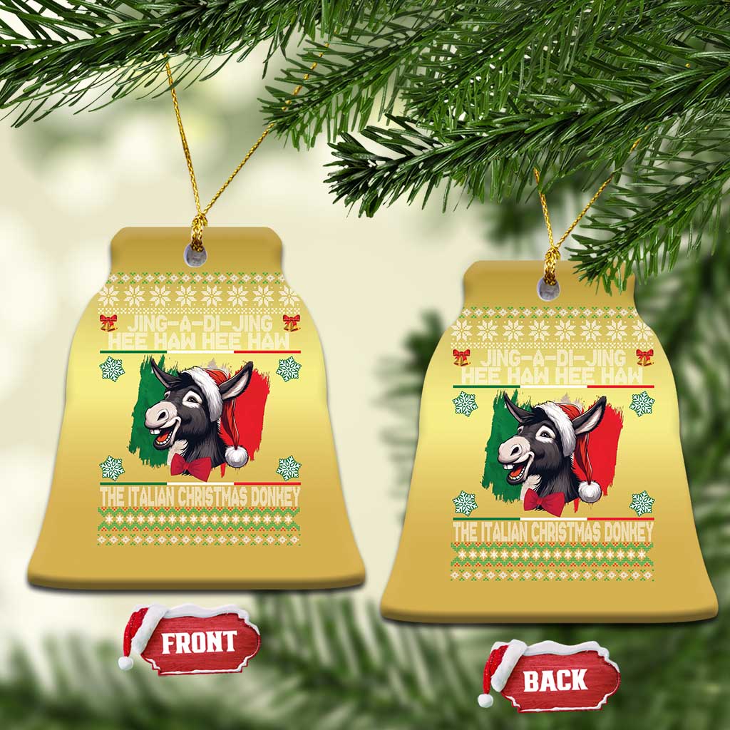 Italian Xmas Donkey Christmas Ornament Funny Jing A Di Jing Hee Haw Italy Flag TS02 Bell Flake Gold Print Your Wear