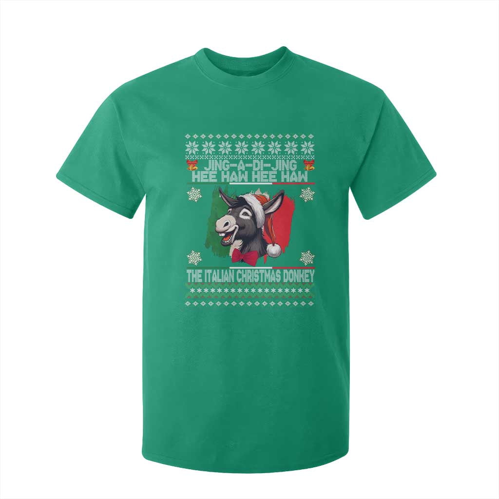 Italian Christmas Donkey T Shirt For Kid Funny Jing A Di Jing Hee Haw Italy Flag TS02 Irish Green Print Your Wear
