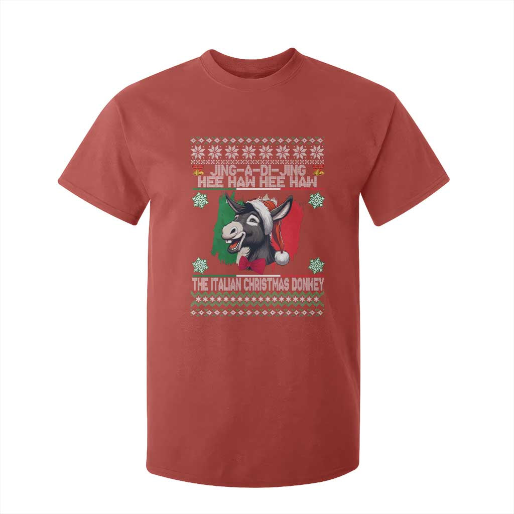 Italian Christmas Donkey T Shirt For Kid Funny Jing A Di Jing Hee Haw Italy Flag TS02 Red Print Your Wear