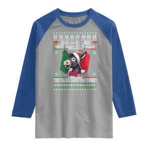 Italian Christmas Donkey Raglan Shirt Funny Jing A Di Jing Hee Haw Italy Flag TS02 Sport Gray Royal Print Your Wear