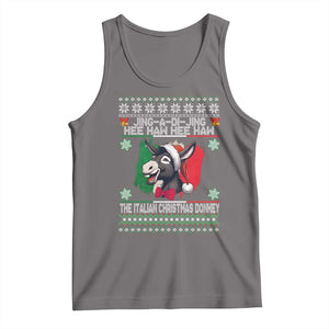 Italian Christmas Donkey Tank Top Funny Jing A Di Jing Hee Haw Italy Flag TS02 Deep Heather Print Your Wear