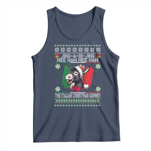 Italian Christmas Donkey Tank Top Funny Jing A Di Jing Hee Haw Italy Flag TS02 Navy Print Your Wear