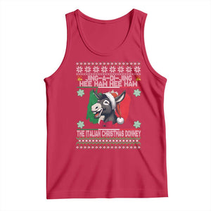 Italian Christmas Donkey Tank Top Funny Jing A Di Jing Hee Haw Italy Flag TS02 Red Print Your Wear
