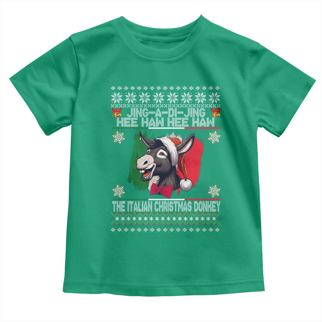 Italian Christmas Donkey Toddler T Shirt Funny Jing A Di Jing Hee Haw Italy Flag TS02 Irish Green Print Your Wear