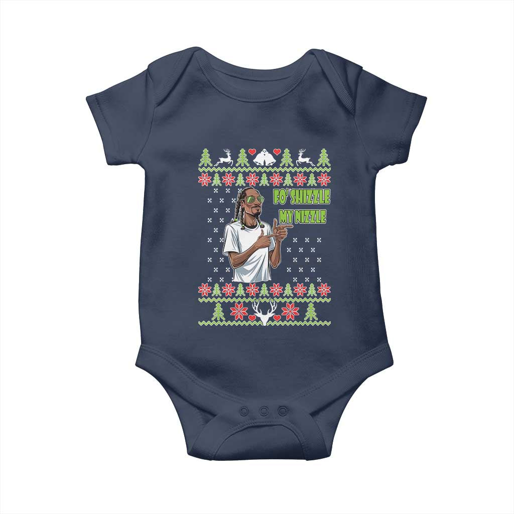 Funny Rapper Meme Christmas Baby Onesie Fo Shizzle My Nizzle TS02 Navy Print Your Wear
