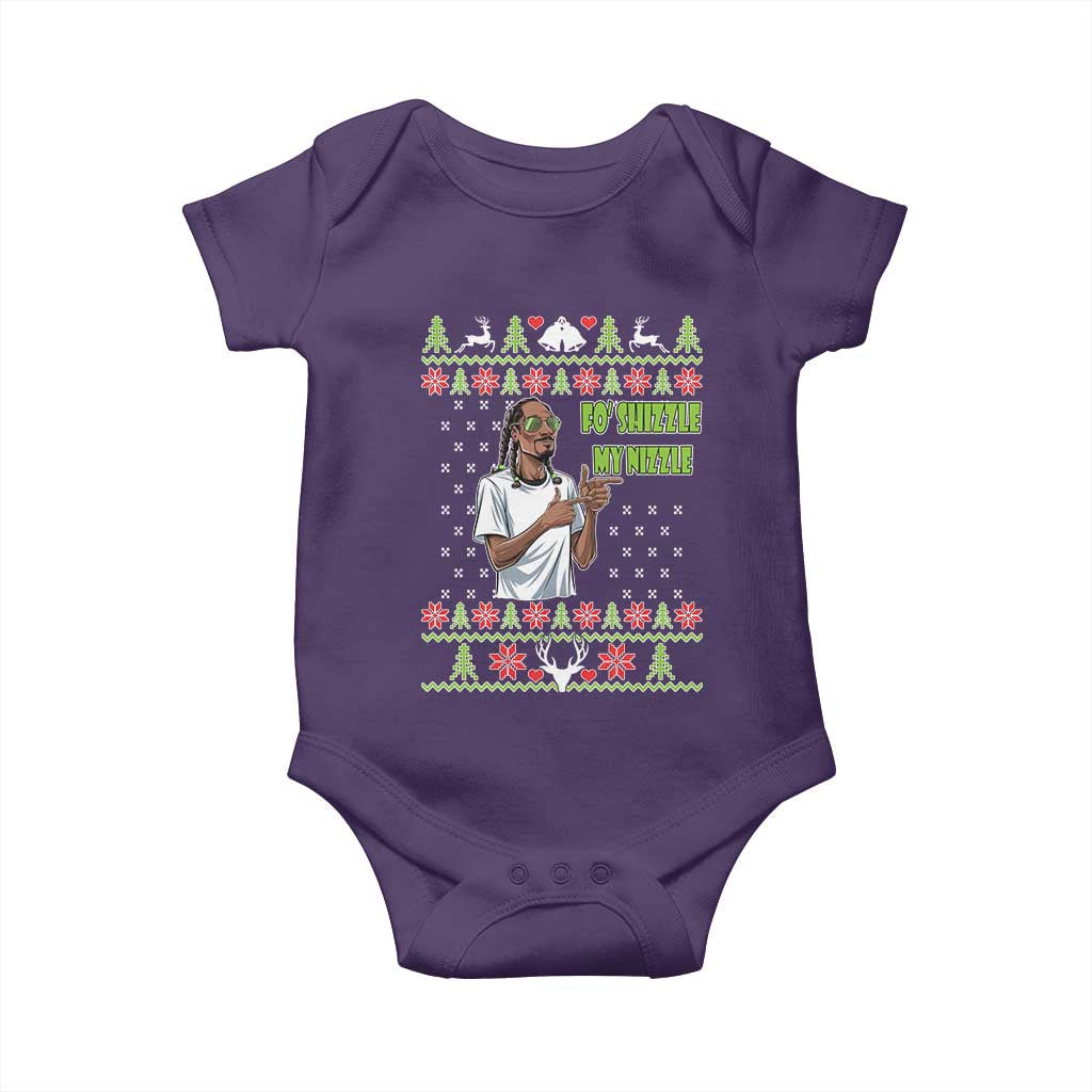 Funny Rapper Meme Christmas Baby Onesie Fo Shizzle My Nizzle TS02 Purple Print Your Wear