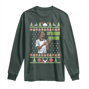 Funny Rapper Meme Christmas Long Sleeve Shirt Fo Shizzle My Nizzle TS02 Dark Forest Green Print Your Wear