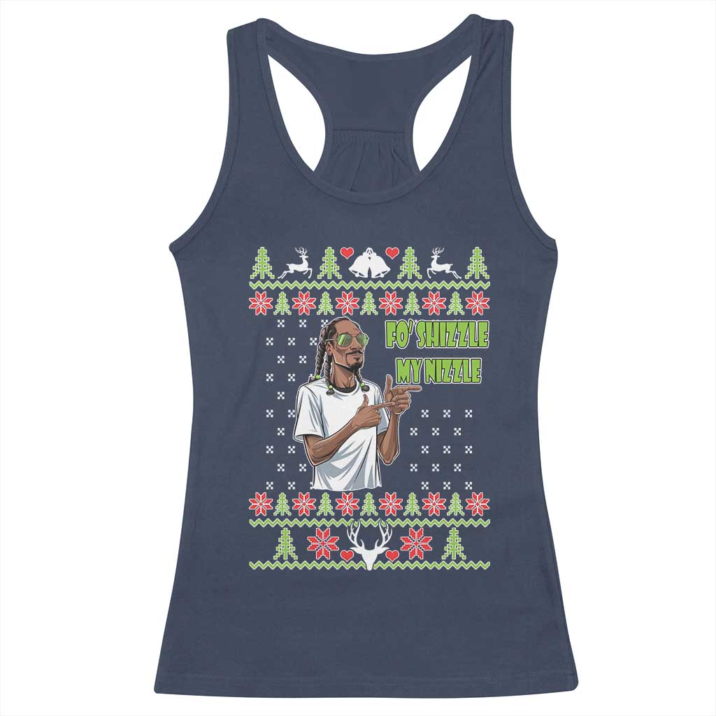 Funny Rapper Meme Christmas Racerback Tank Top Fo Shizzle My Nizzle TS02 Navy Print Your Wear