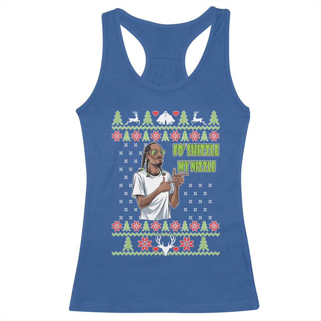 Funny Rapper Meme Christmas Racerback Tank Top Fo Shizzle My Nizzle TS02 Royal Blue Print Your Wear
