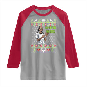 Funny Rapper Meme Christmas Raglan Shirt Fo Shizzle My Nizzle TS02 Sport Gray Red Print Your Wear