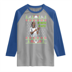 Funny Rapper Meme Christmas Raglan Shirt Fo Shizzle My Nizzle TS02 Sport Gray Royal Print Your Wear