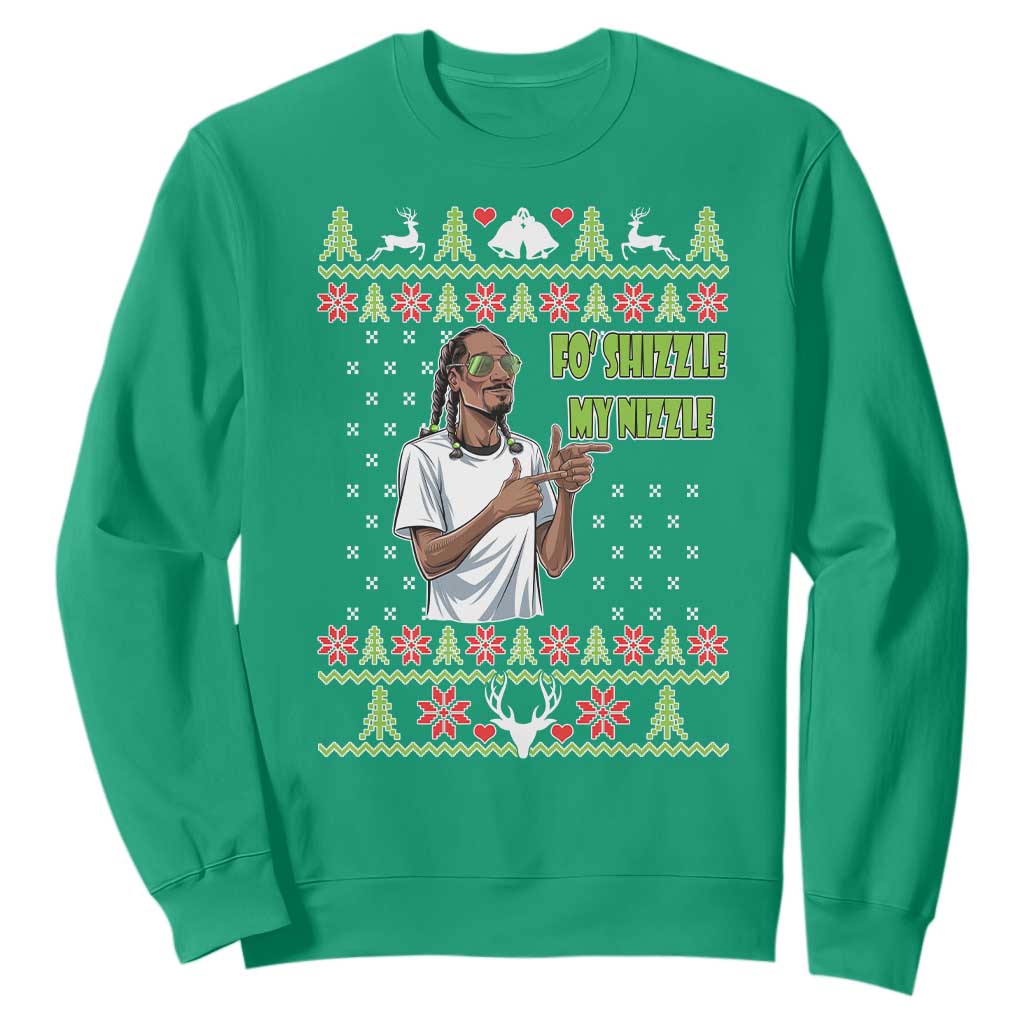 Funny Rapper Meme Christmas Sweatshirt Fo Shizzle My Nizzle TS02 Irish Green Print Your Wear