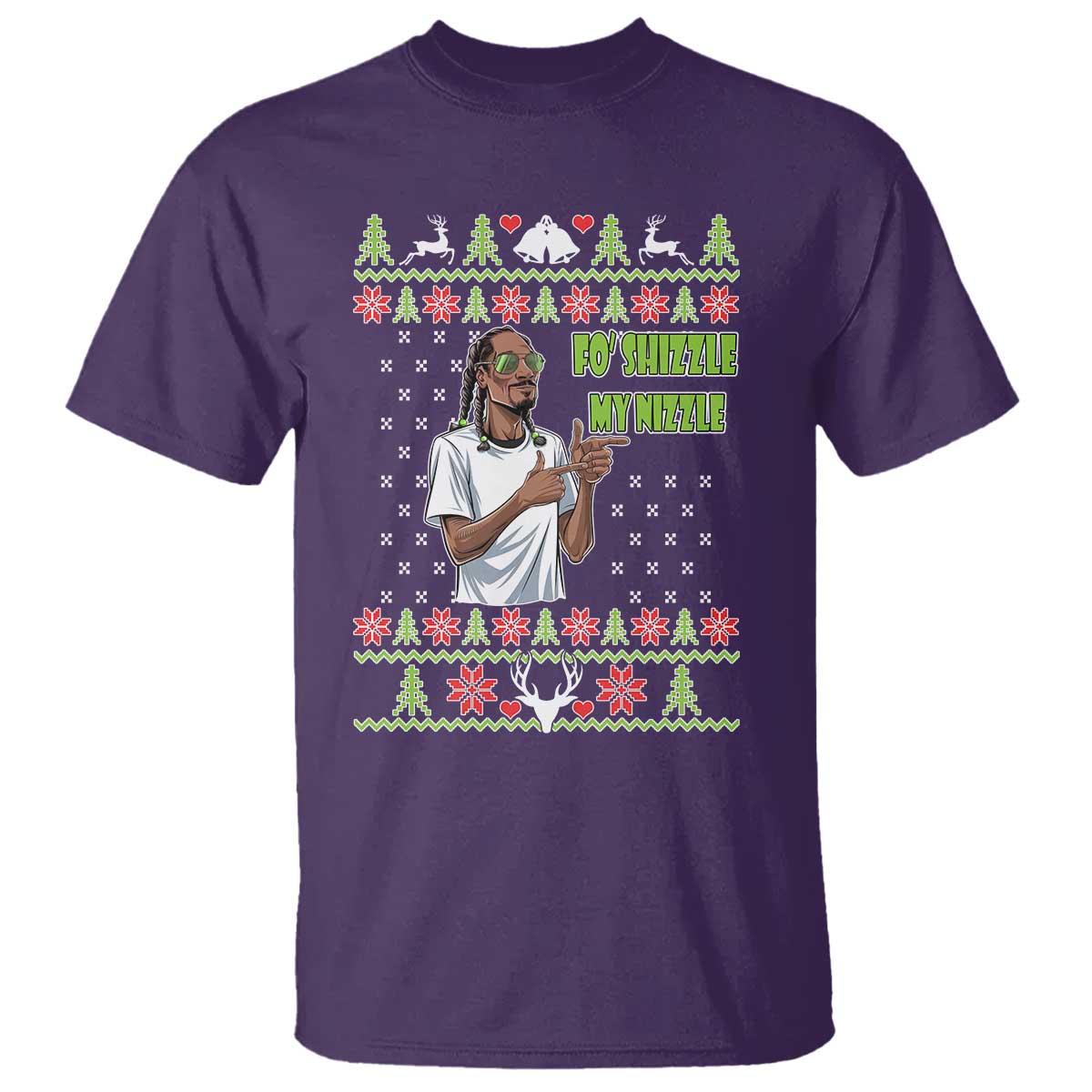 Funny Rapper Meme Christmas T Shirt Fo Shizzle My Nizzle TS02 Purple Print Your Wear