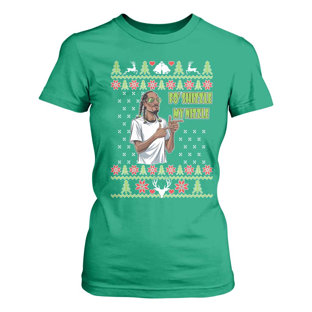 Funny Rapper Meme Christmas T Shirt For Women Fo Shizzle My Nizzle TS02 Irish Green Print Your Wear