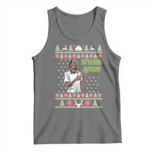 Funny Rapper Meme Christmas Tank Top Fo Shizzle My Nizzle TS02 Black Heather Print Your Wear