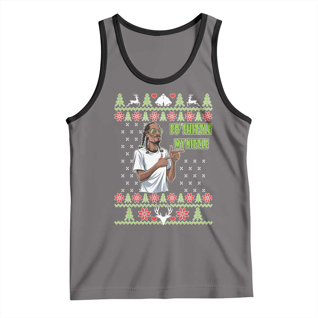 Funny Rapper Meme Christmas Tank Top Fo Shizzle My Nizzle TS02 Deep Heather Black Print Your Wear