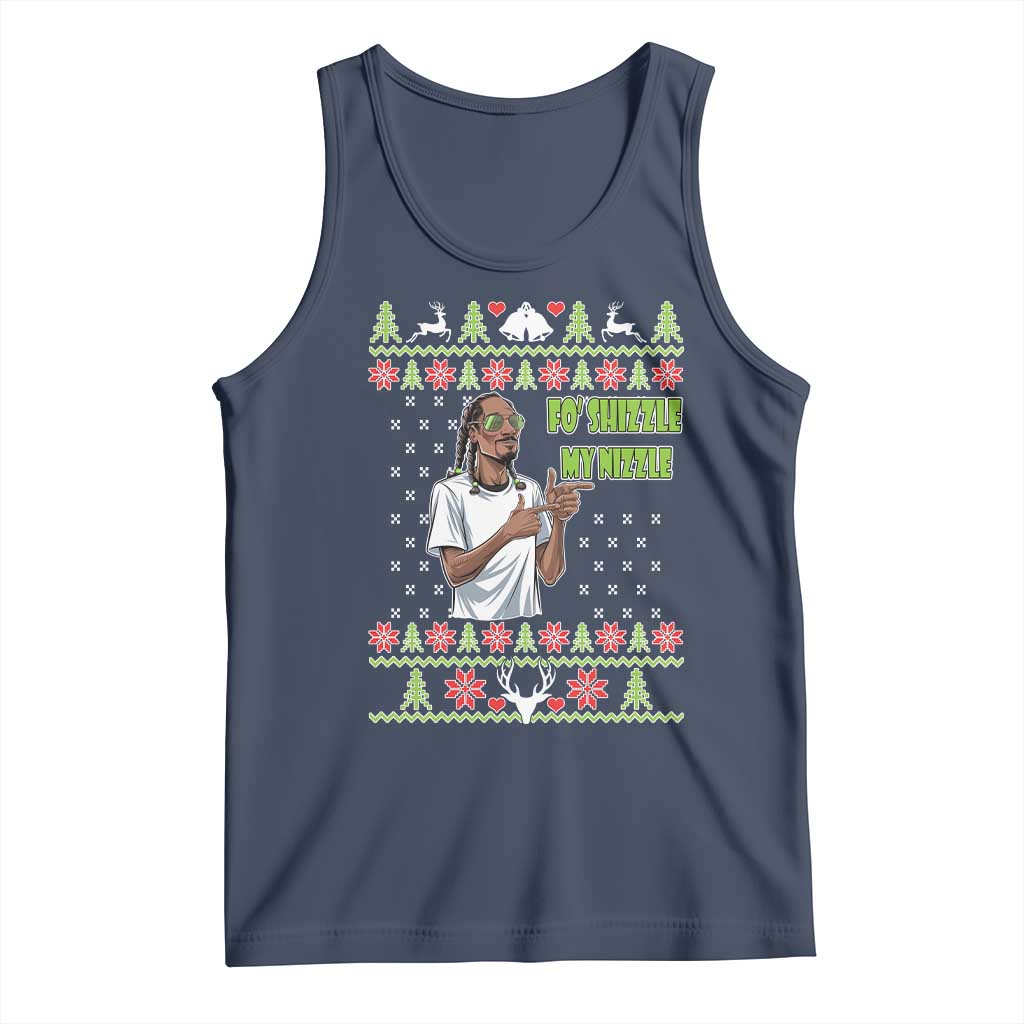 Funny Rapper Meme Christmas Tank Top Fo Shizzle My Nizzle TS02 Navy Print Your Wear