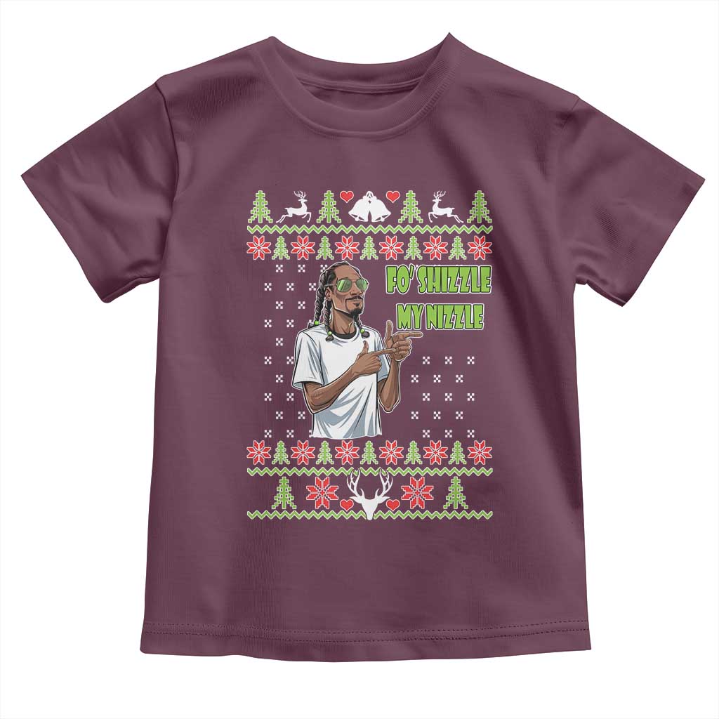 Funny Rapper Meme Christmas Toddler T Shirt Fo Shizzle My Nizzle TS02 Maroon Print Your Wear