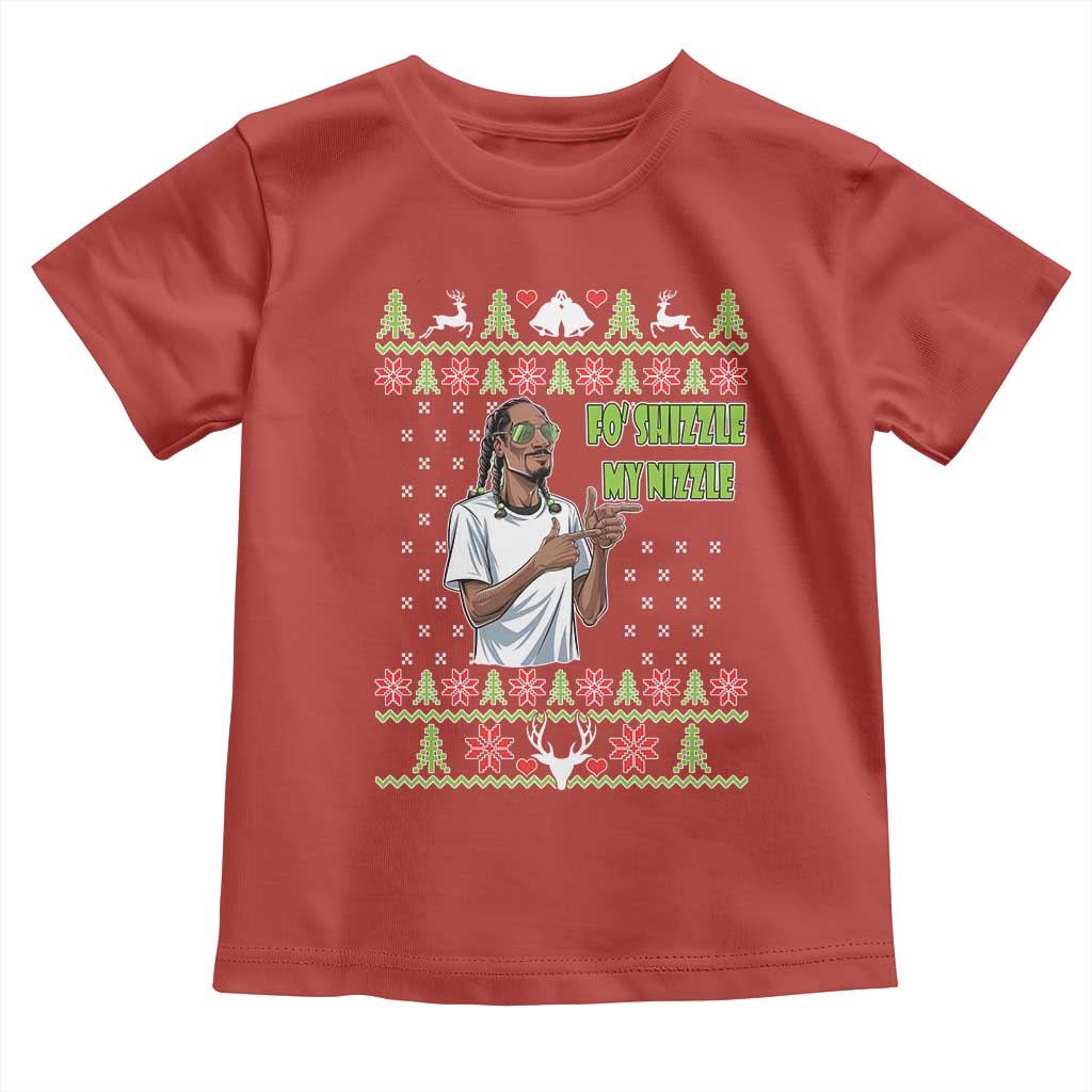 Funny Rapper Meme Christmas Toddler T Shirt Fo Shizzle My Nizzle TS02 Red Print Your Wear