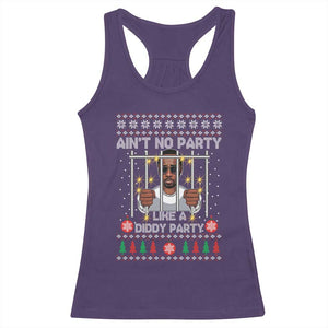 Funny Christmas Sarcastic Diddy Racerback Tank Top Aint No Party Like A Diddy Party TS02 Purple Print Your Wear