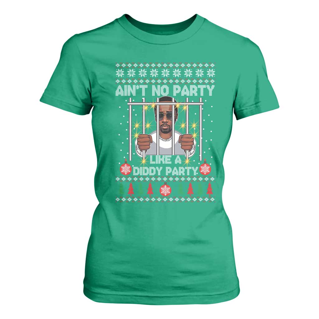 Funny Christmas Sarcastic Diddy T Shirt For Women Aint No Party Like A Diddy Party TS02 Irish Green Print Your Wear