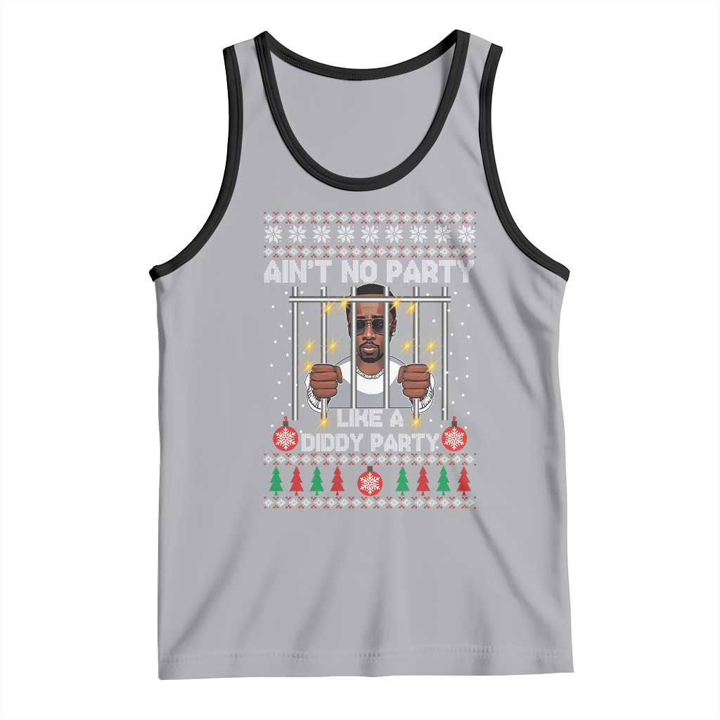 Funny Christmas Sarcastic Diddy Tank Top Aint No Party Like A Diddy Party TS02 Athletic Heather Black Print Your Wear
