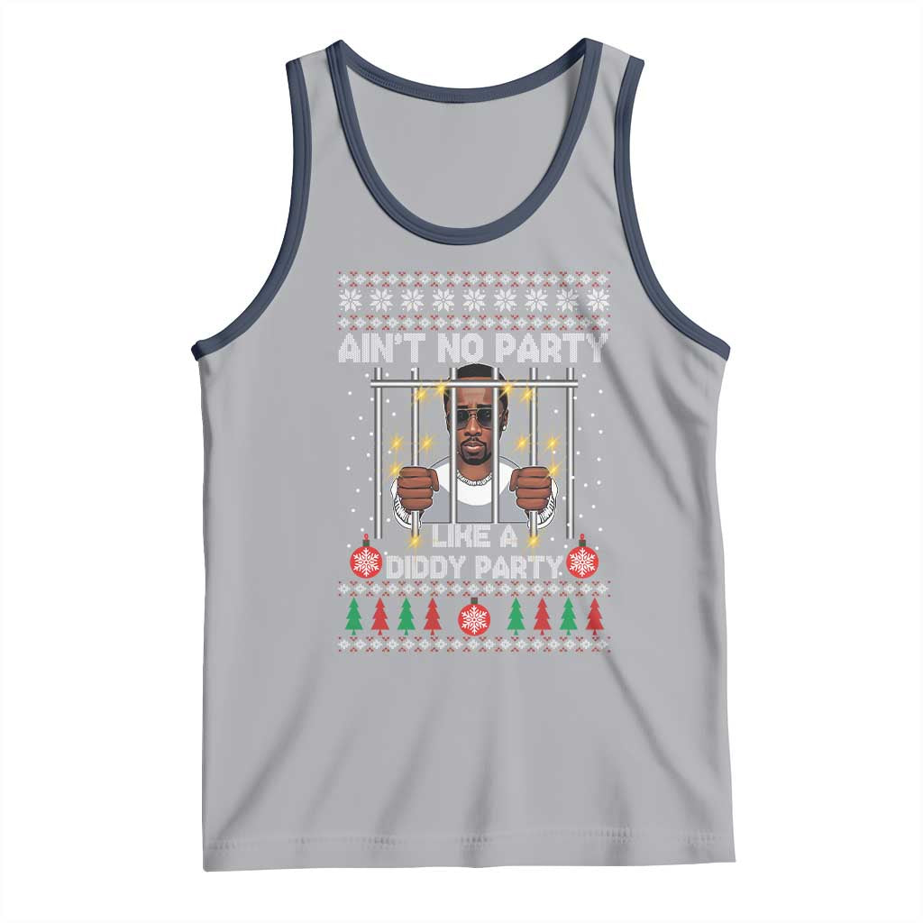 Funny Christmas Sarcastic Diddy Tank Top Aint No Party Like A Diddy Party TS02 Athletic Heather Navy Print Your Wear