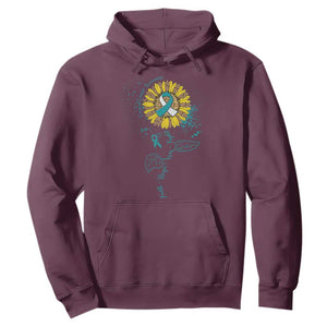 Cervical Cancer Awareness Hoodie Faith Hope Love Fight Teal And White Ribbon Sunflower TS02 Maroon Print Your Wear
