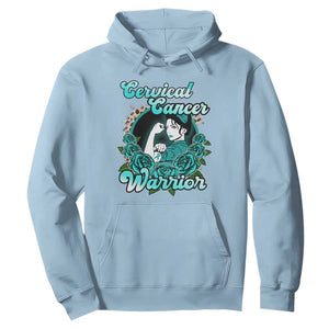 Cervical Cancer Warrior Hoodie Support Squad Survivor Fighter Teal Ribbon TS02 Light Blue Print Your Wear