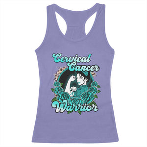 Cervical Cancer Warrior Racerback Tank Top Support Squad Survivor Fighter Teal Ribbon TS02 Violet Print Your Wear