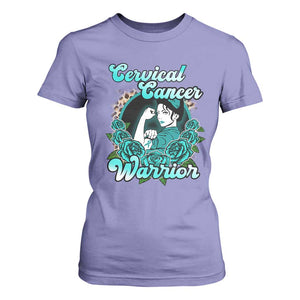 Cervical Cancer Warrior T Shirt For Women Support Squad Survivor Fighter Teal Ribbon TS02 Violet Print Your Wear