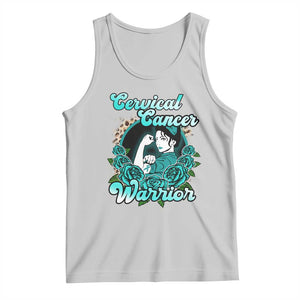 Cervical Cancer Warrior Tank Top Support Squad Survivor Fighter Teal Ribbon TS02 Ash Print Your Wear