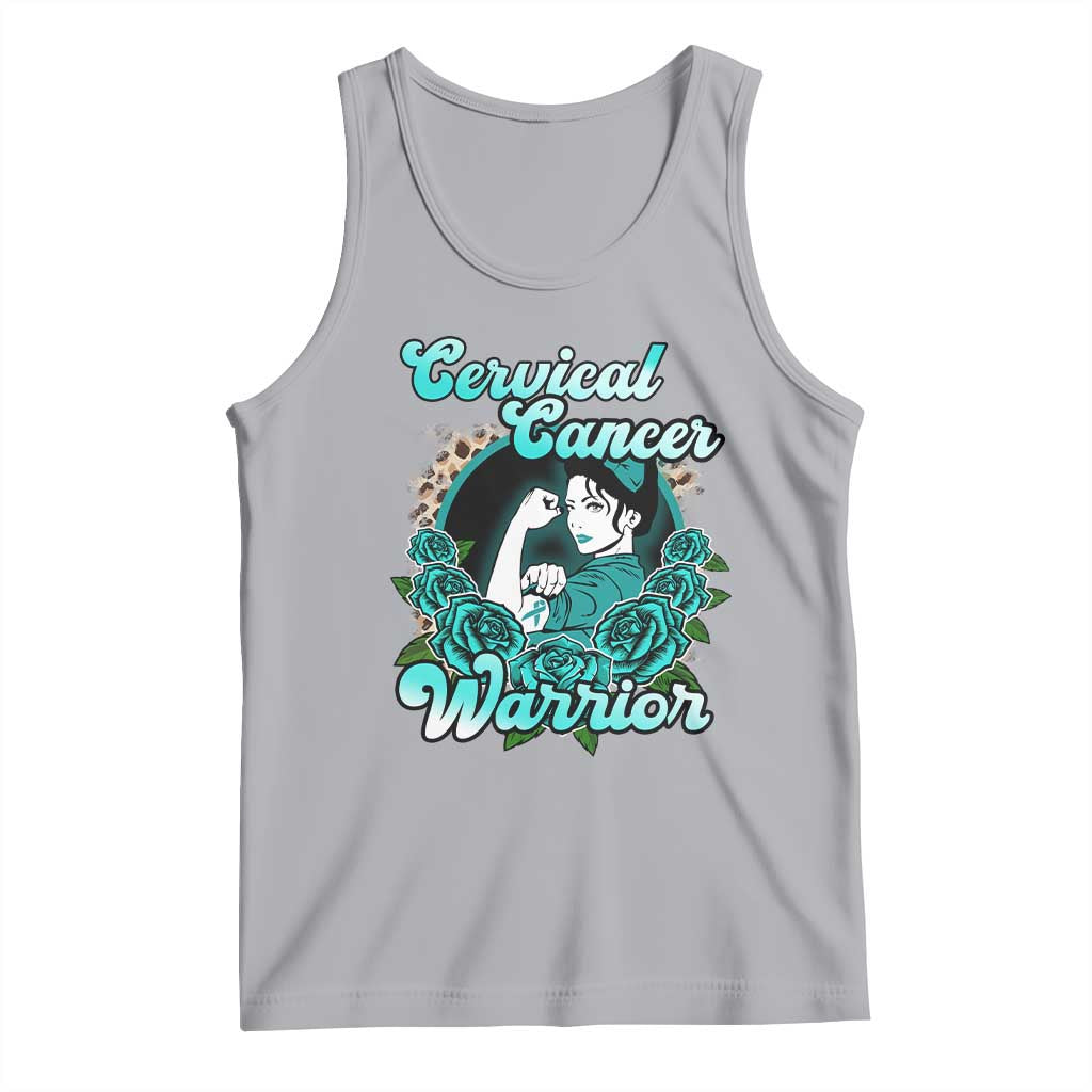 Cervical Cancer Warrior Tank Top Support Squad Survivor Fighter Teal Ribbon TS02 Athletic Heather Print Your Wear