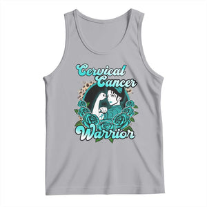 Cervical Cancer Warrior Tank Top Support Squad Survivor Fighter Teal Ribbon TS02 Athletic Heather Print Your Wear