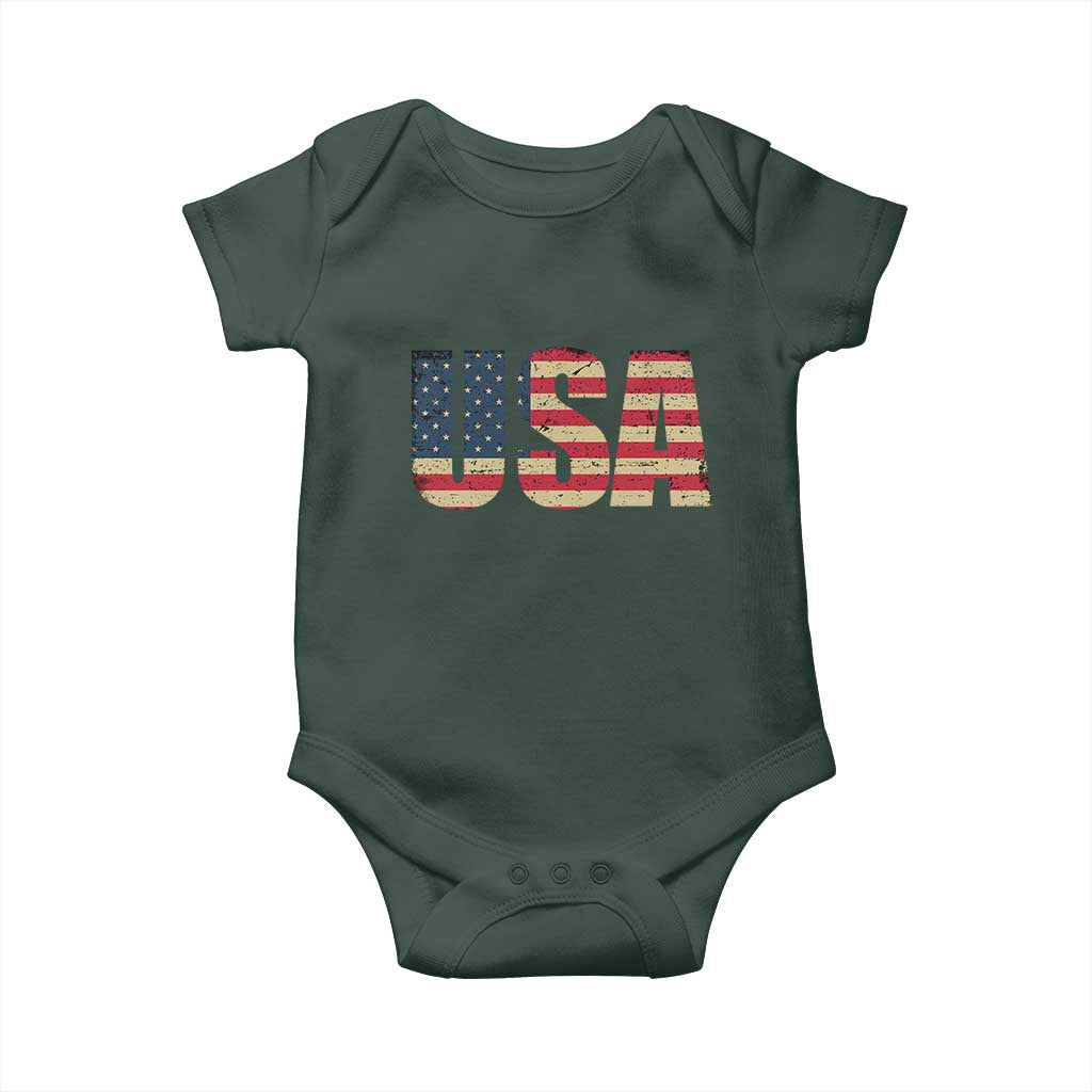 USA American Flag Baby Onesie Retro Vintage Patriotic TS02 Print Your Wear