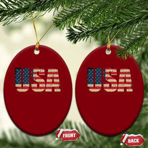 USA American Flag Ceramic Ornament Retro Vintage Patriotic TS02 Print Your Wear