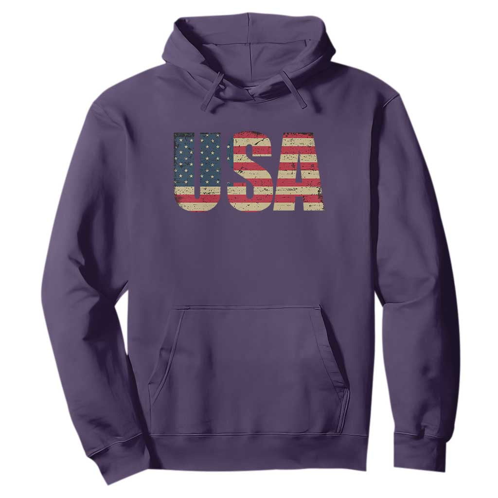 USA American Flag Hoodie Retro Vintage Patriotic TS02 Purple Print Your Wear