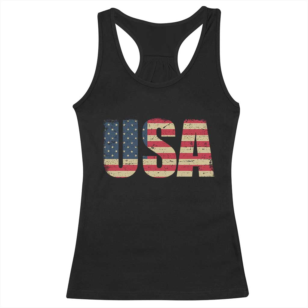 USA American Flag Racerback Tank Top Retro Vintage Patriotic TS02 Black Print Your Wear