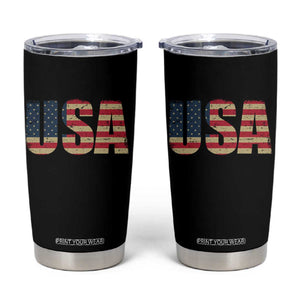 USA American Flag Tumbler Cup Retro Vintage Patriotic TS02 Black Print Your Wear