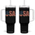 USA American Flag Tumbler With Handle Retro Vintage Patriotic TS02 One Size: 40 oz Black Print Your Wear