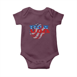 Basketball Baby Onesie USA Patriotic American Flag Stars and Stripes Team Sport Fan TS02 Maroon Print Your Wear