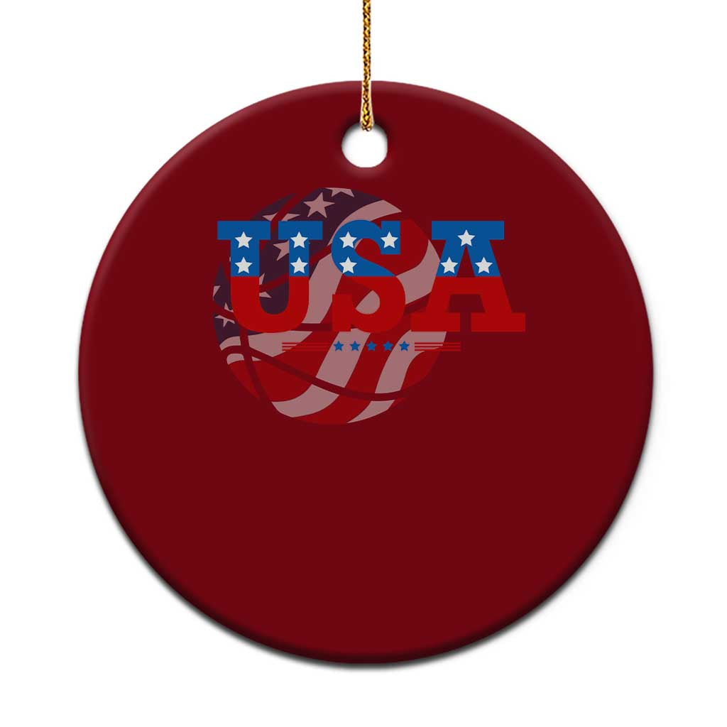 Basketball Ceramic Ornament USA Patriotic American Flag Stars and Stripes Team Sport Fan TS02 1pc Red Print Your Wear