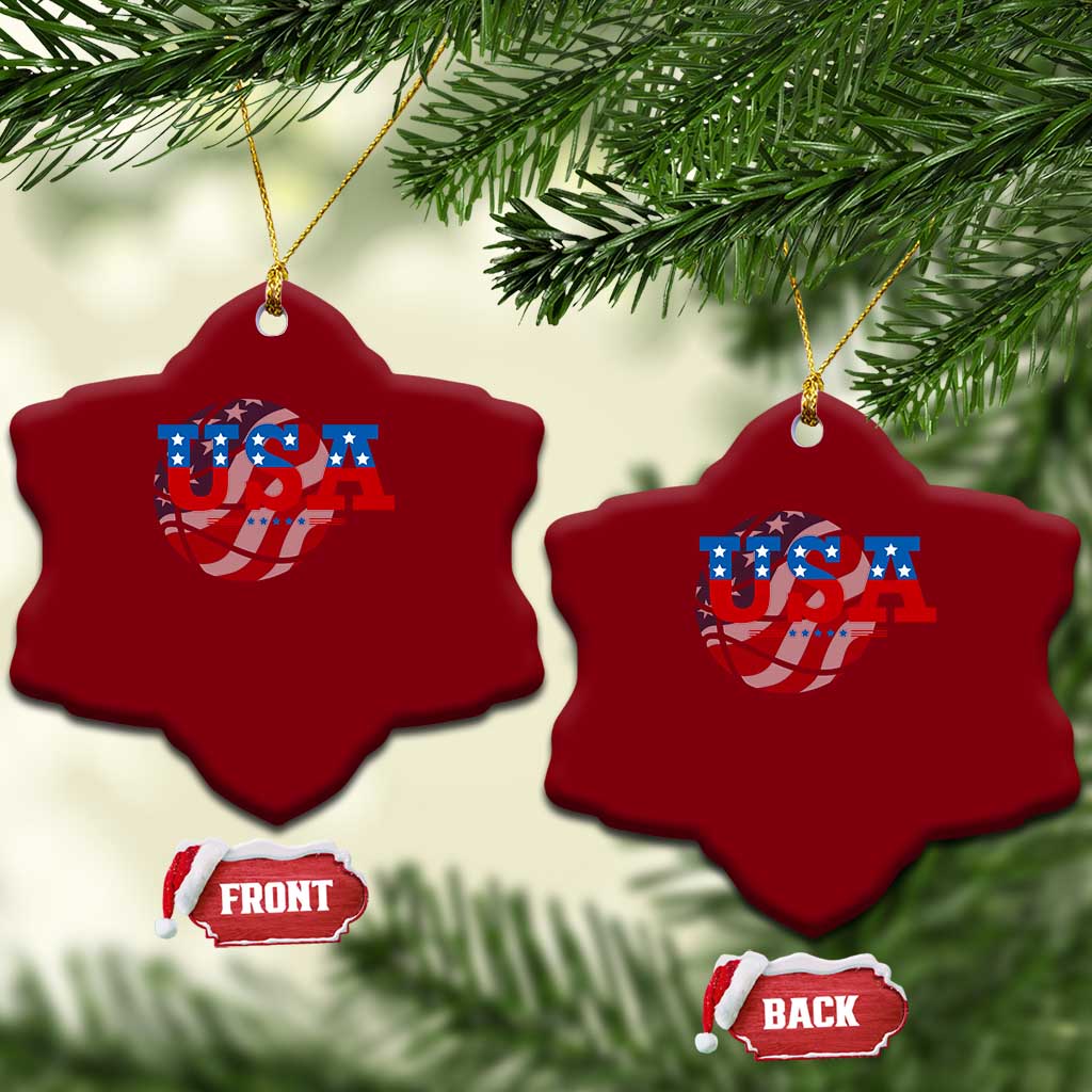 Basketball Ceramic Ornament USA Patriotic American Flag Stars and Stripes Team Sport Fan TS02 Print Your Wear