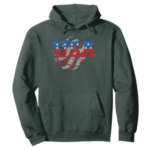 Basketball Hoodie USA Patriotic American Flag Stars and Stripes Team Sport Fan TS02 Dark Forest Green Print Your Wear