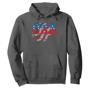 Basketball Hoodie USA Patriotic American Flag Stars and Stripes Team Sport Fan TS02 Dark Heather Print Your Wear