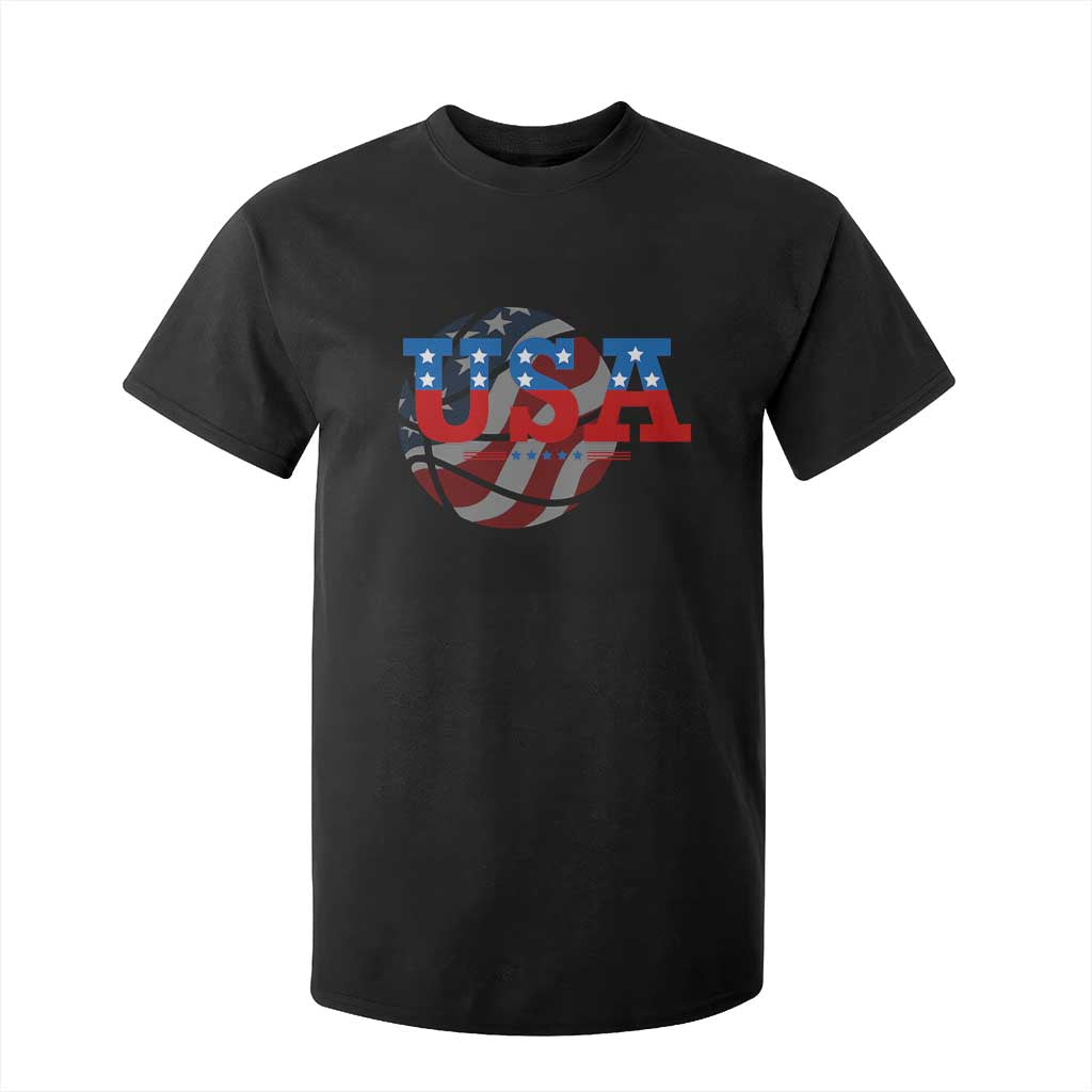 Basketball T Shirt For Kid USA Patriotic American Flag Stars and Stripes Team Sport Fan TS02 Black Print Your Wear