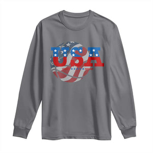 Basketball Long Sleeve Shirt USA Patriotic American Flag Stars and Stripes Team Sport Fan TS02 Charcoal Print Your Wear