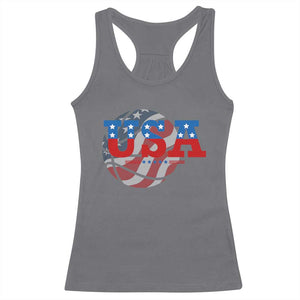 Basketball Racerback Tank Top USA Patriotic American Flag Stars and Stripes Team Sport Fan TS02 Charcoal Print Your Wear
