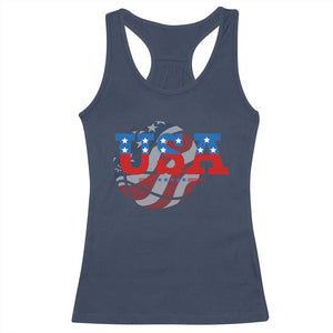 Basketball Racerback Tank Top USA Patriotic American Flag Stars and Stripes Team Sport Fan TS02 Navy Print Your Wear