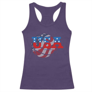 Basketball Racerback Tank Top USA Patriotic American Flag Stars and Stripes Team Sport Fan TS02 Purple Print Your Wear